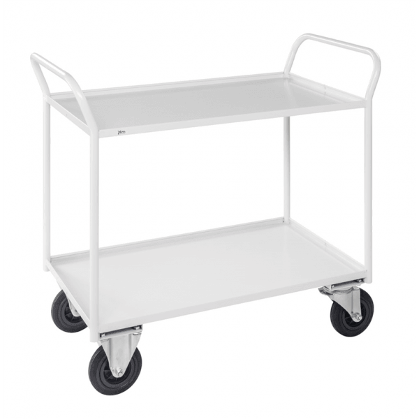 Etagenwagen mit 2 Böden bis 400kg belastbar Weiss - Palo24