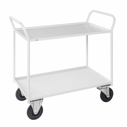 Etagenwagen mit 2 Böden bis 400kg belastbar Weiss - Palo24