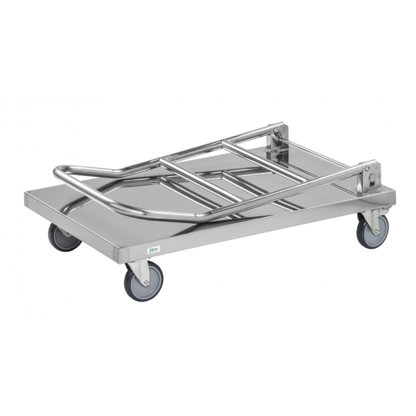 Edelstahl Plattformwagen mit höhenverstellbarem Griff, Klasse C2 Edelstahl 18/0 - Palo24