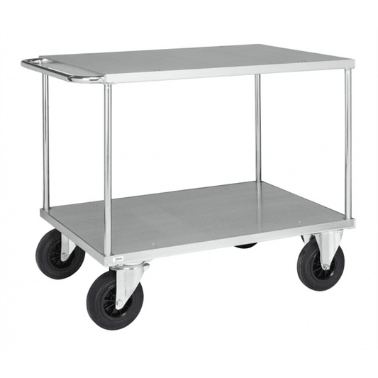 Plattformwagen 2 Böden bis 500kg belastbar Silber - Palo24