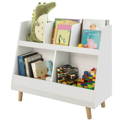 Kinderbücherregal | Spielzeugtruhe | Aufbewahrungsregal Kinderzimmer | Weiss KMB19-W - Palo24