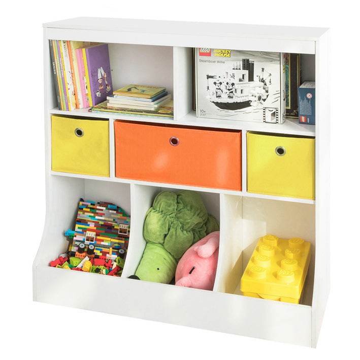 Kinderbücherregal | Spielzeugtruhe | Aufbewahrungsregal Für Kinder | Weiss | KMB26-W - Palo24