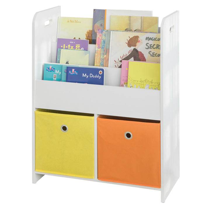 Kinderbücherregal | Spielzeugtruhe | Aufbewahrungsregal für Kinder | Weiss KMB27-W - Palo24