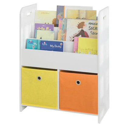 Kinderbücherregal | Spielzeugtruhe | Aufbewahrungsregal für Kinder | Weiss KMB27-W - Palo24