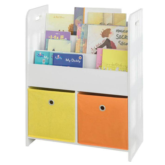 Kinderbücherregal | Spielzeugtruhe | Aufbewahrungsregal für Kinder | Weiss KMB27-W - Palo24