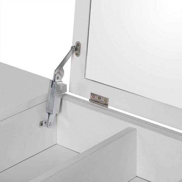 Schminktisch Kosmetiktisch Hocker & klappbarem Spiegel Weiss - Palo24