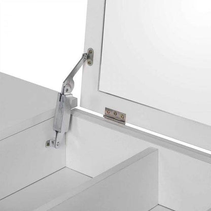 Schminktisch Kosmetiktisch Hocker & klappbarem Spiegel Weiss - Palo24