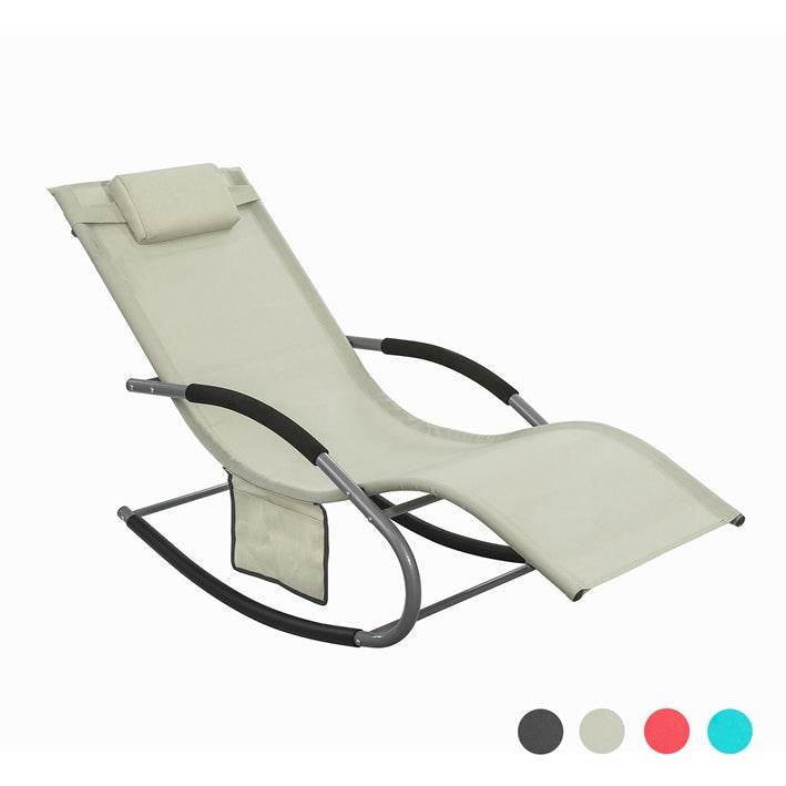 Gartenliege | Sonnenliege mit Tasche | Liegestuhl Beige - Palo24