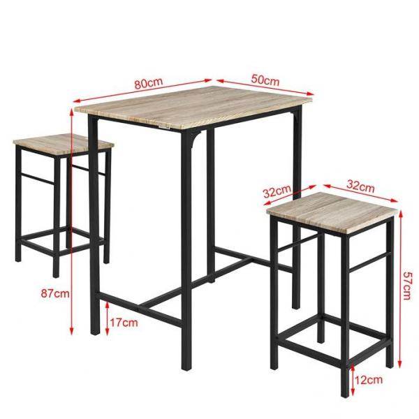 Bartisch mit 2 Hockern | Bartisch set | 3-teilig - Palo24