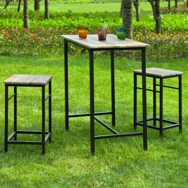 Bartisch mit 2 Hockern | Bartisch set | 3-teilig - Palo24