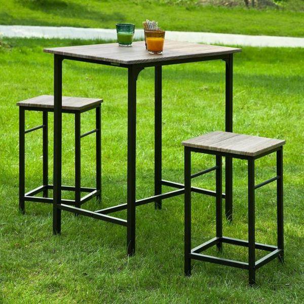 Bartisch mit 2 Hockern | Bartisch set | 3-teilig - Palo24