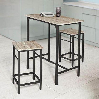 Bartisch mit 2 Hockern | Bartisch set | 3-teilig - Palo24