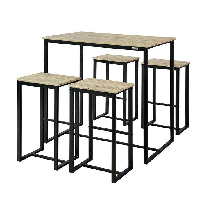 Bartisch mit 4 Hockern | Bartisch set | Stehtisch | 5-teilig | OGT15-N - Palo24