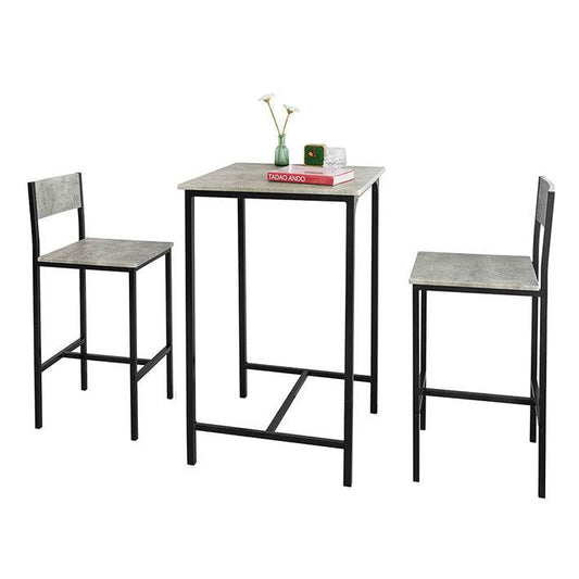 Bartisch mit 2 Barhocker | Bartisch set | 3-teilig | grau | OGT27-HG - Palo24
