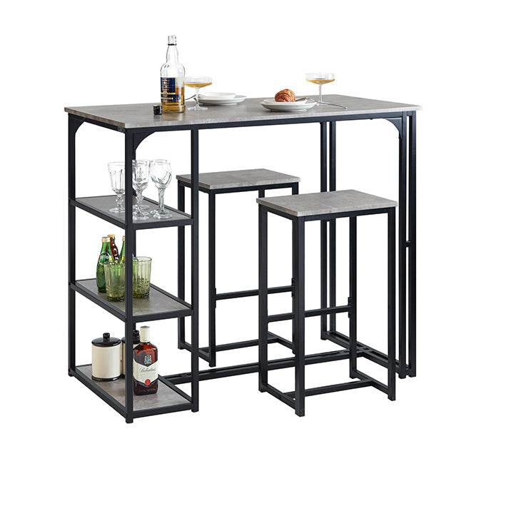 Bartisch Mit 2 Stühlen | Bartisch Set | 3-Teilig | Esstisch | Hellgrau - Palo24