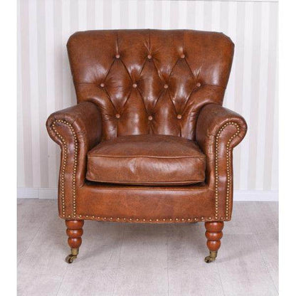 EXCLUSIVER ENGLISCHER CLUBSESSEL CHESTERFIELD LEDER - Palo24