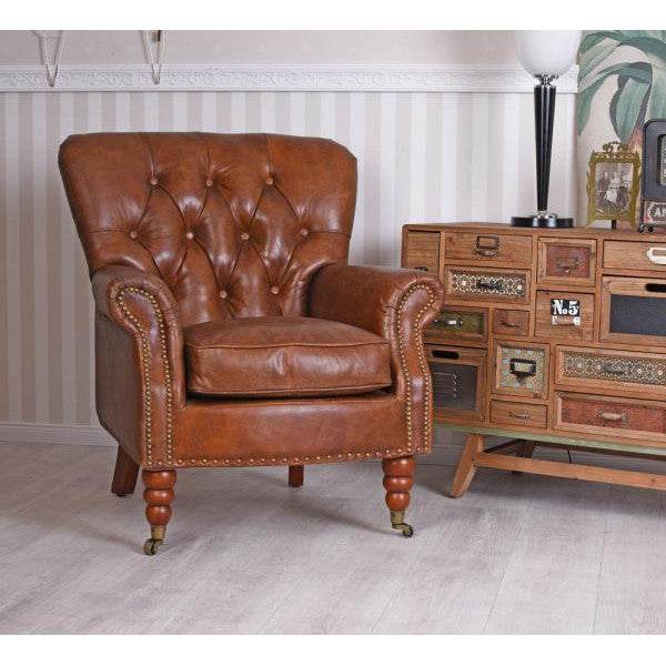 EXCLUSIVER ENGLISCHER CLUBSESSEL CHESTERFIELD LEDER - Palo24