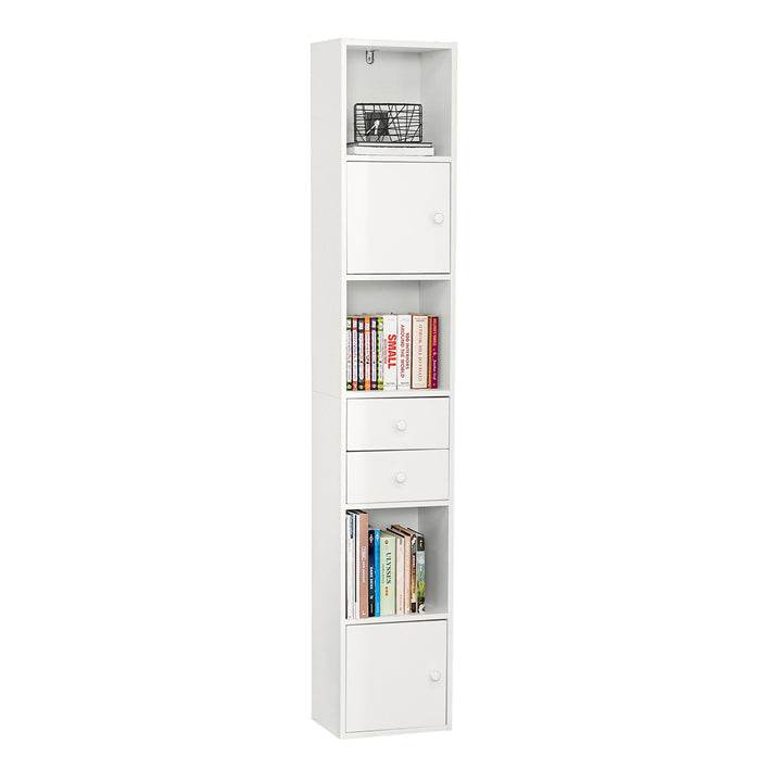 Bücherregal mit Schubladen | Bücherschrank | Standregal Holz | STR10-W - Palo24
