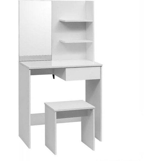 Schminktisch mit Hocker & Spiegel in Weiss - Palo24