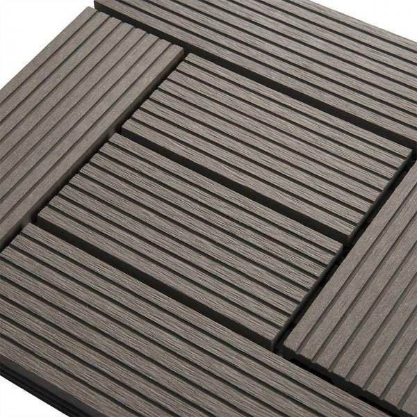 22er-Set WPC Terrassenfliese, Bodenbelag für Terrasse coffee - Palo24