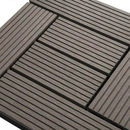 22er-Set WPC Terrassenfliese, Bodenbelag für Terrasse coffee - Palo24