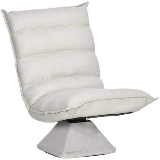 Sessel, drehbar, neigbare Rücklehne, Lederoptik, Stahlrahmen, hellgrau, 62 x 62 x 95 cm - Palo24
