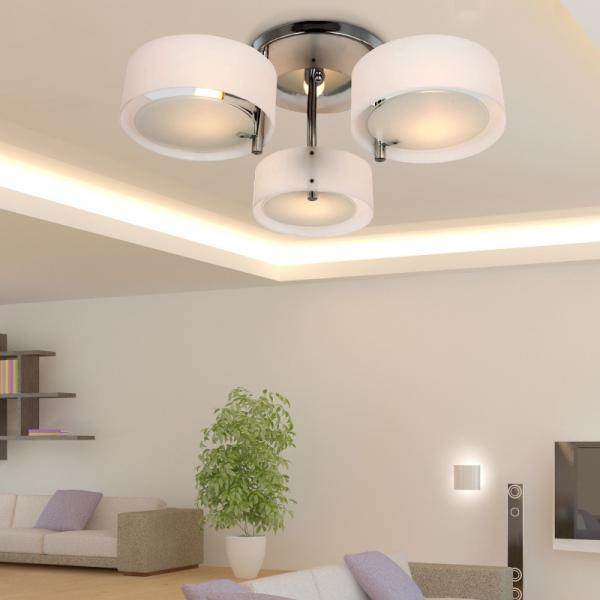 Deckenlampe Acryl Kronleuchter 40W Leuchte 3-flammig Chrom - Palo24