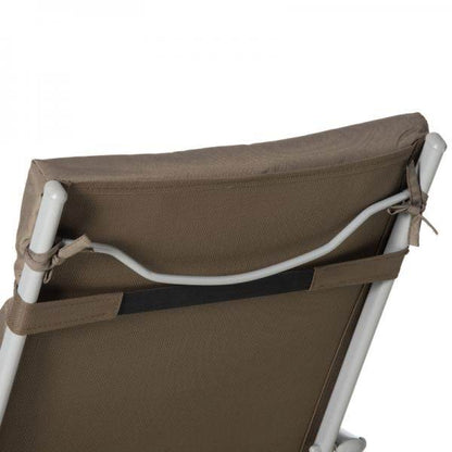 Sonnenliege Strandliege Gartenliege klappbar verstellbar mit Kissen Garten Metall Stoff Braun+Silber - Palo24