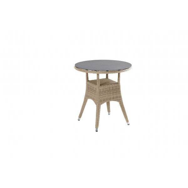 Rattantisch Turin Bistrotisch 70x74cm Natur Balkontisch - Palo24