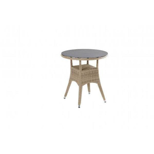 Rattantisch Turin Bistrotisch 70x74cm Natur Balkontisch - Palo24