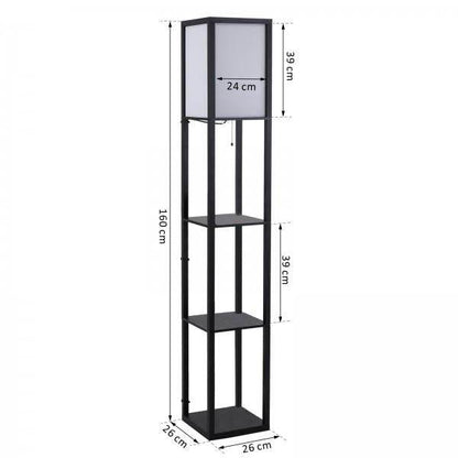 Stehleuchte Stehlampe E27 bis 40W Holz Schwarz - Palo24
