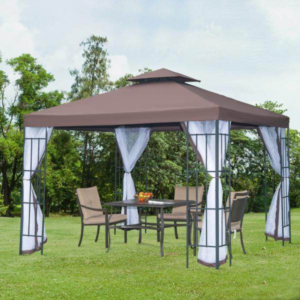 Pavillon Gartenpavillon Partyzelt Gartenzelt Festzelt Doppeldach 3x3m - Palo24
