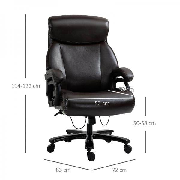 Bürostuhl Chefsessel Gaming Stuhl Drehstuhl Wippfunktion höhenverstellbar Kunstleder Braun - Palo24
