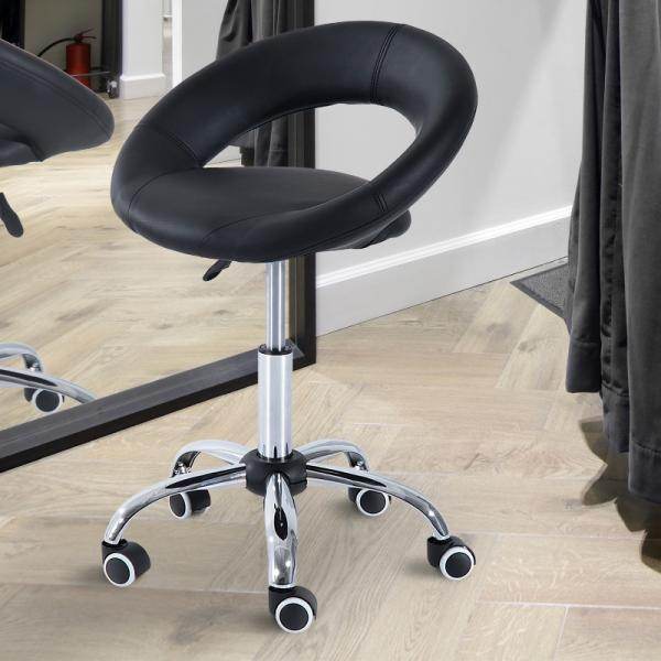 Arbeitshocker Rollhocker höhenverstellbar Schwarz - Palo24