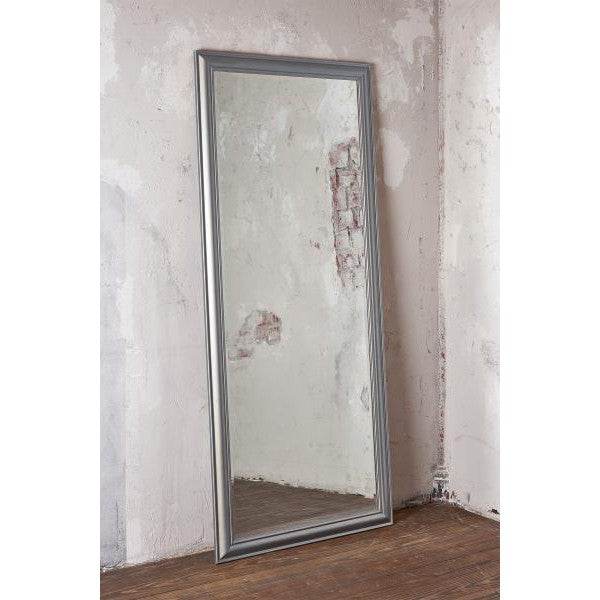 Wandspiegel Holzrahmen schlicht silber 80x180cm - Palo24