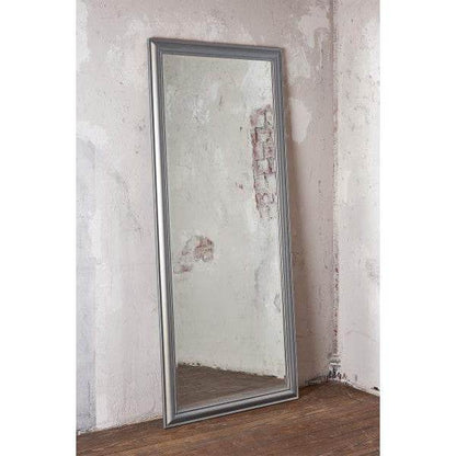 Wandspiegel Holzrahmen schlicht silber 80x180cm - Palo24