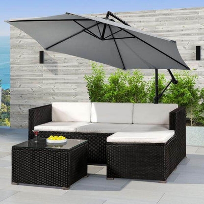 Polyrattan Lounge Sitzgarnitur Punta Cana M schwarz - Palo24