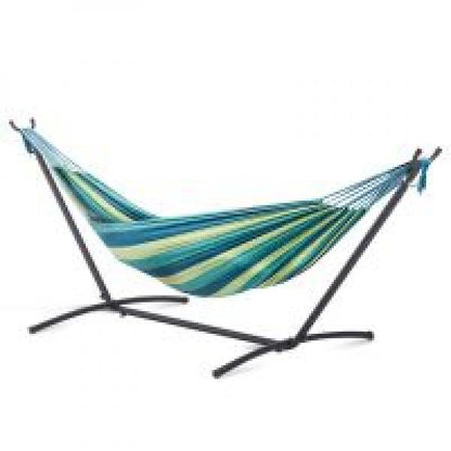 Hängemattengestell für Hängematte Hängemattenständer mit Hacken Garten Strand Metall 280x120x110cm bis 150kg - Palo24