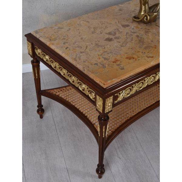 COUCHTISCH BAROCK TISCH MARMORPLATTE WOHNZIMMERTISCH ANTIK - Palo24