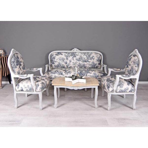SITZGRUPPE BAROCK SALONGARNITUR SOFA & ZWEI SESSEL TISCH - Palo24
