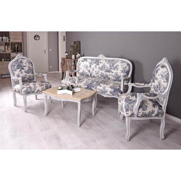 SITZGRUPPE BAROCK SALONGARNITUR SOFA & ZWEI SESSEL TISCH - Palo24