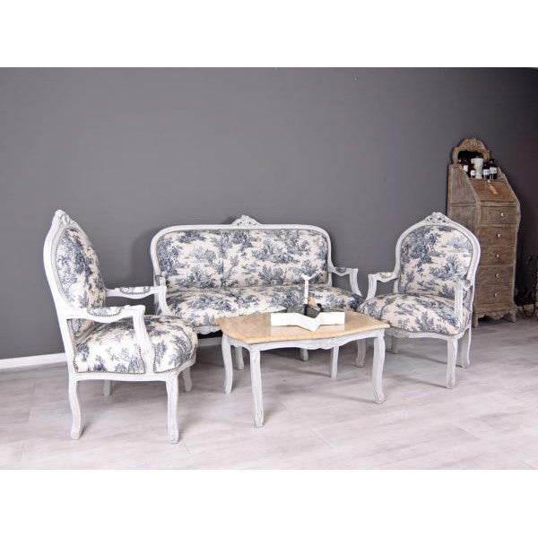 SITZGRUPPE BAROCK SALONGARNITUR SOFA & ZWEI SESSEL TISCH - Palo24