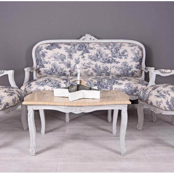 SITZGRUPPE BAROCK SALONGARNITUR SOFA & ZWEI SESSEL TISCH - Palo24