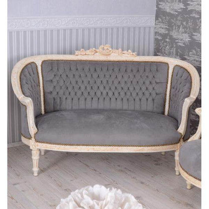 SITZGRUPPE BAROCK SALONGARNITUR SOFA & ZWEI SESSEL TISCH MARMOR - Palo24