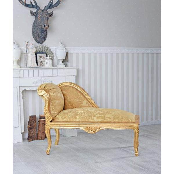 ROMANTISCHES SOFA OTTOMANE LANDHAUSSTIL SHABBY GOLD - Palo24