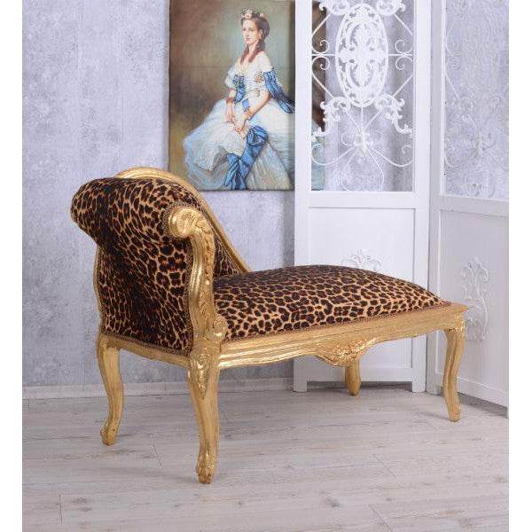 ROMANTISCHES SOFA OTTOMANE LANDHAUSSTIL SHABBY GOLD LEOPARD - Palo24