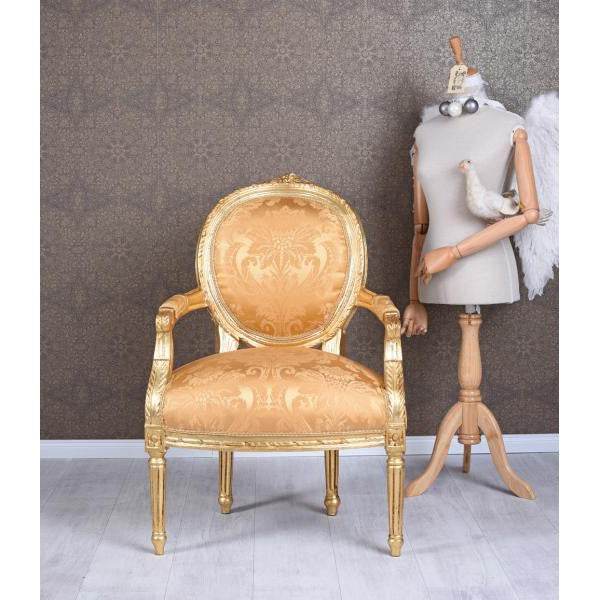 Königlicher Medaillon Sessel Barockstil Gold - Palo24