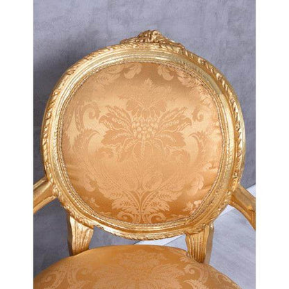 Königlicher Medaillon Sessel Barockstil Gold - Palo24