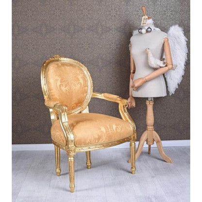 Königlicher Medaillon Sessel Barockstil Gold - Palo24