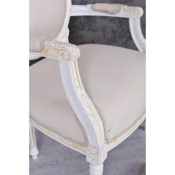 KÖNIGLICHER MEDAILLON SESSEL BAROCKSTIL WEISS - Palo24
